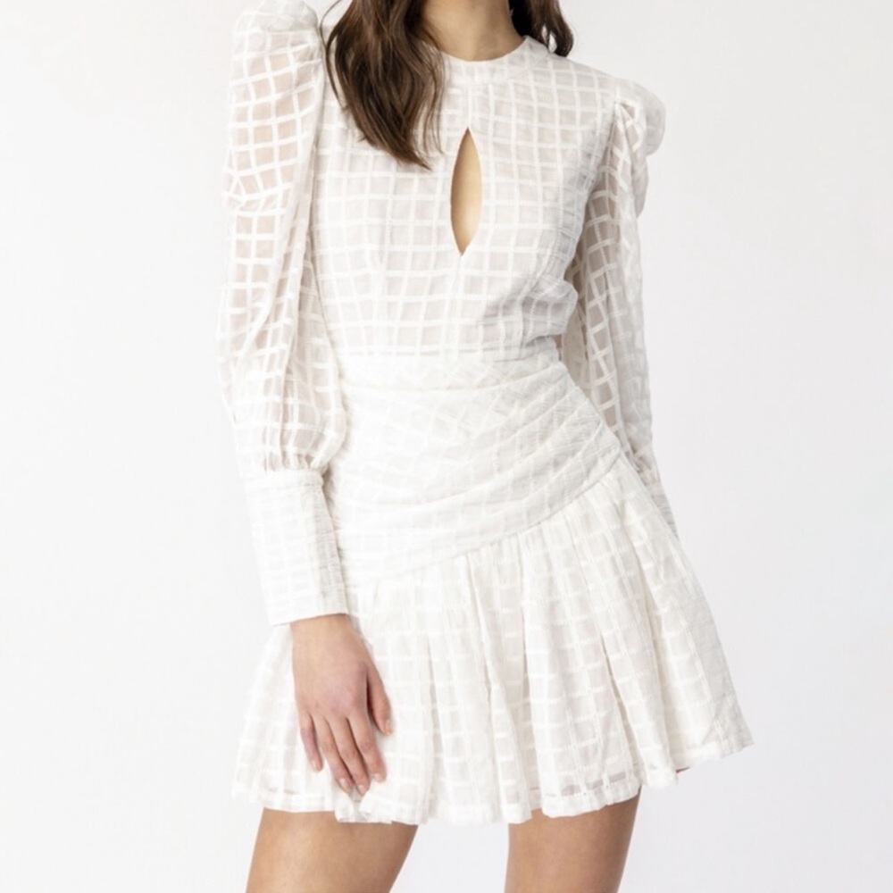 BARDOT NWT Jolie Check Mini Dress Ivory